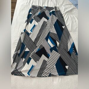 Geometric Patterned A-Line Skirt large stretch 90inch long